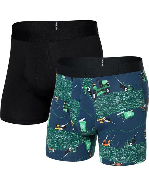 Saxx Underwear Co. Green Assorted 2-Pack Droptemp Cooling Cotton Boxer Briefs for men