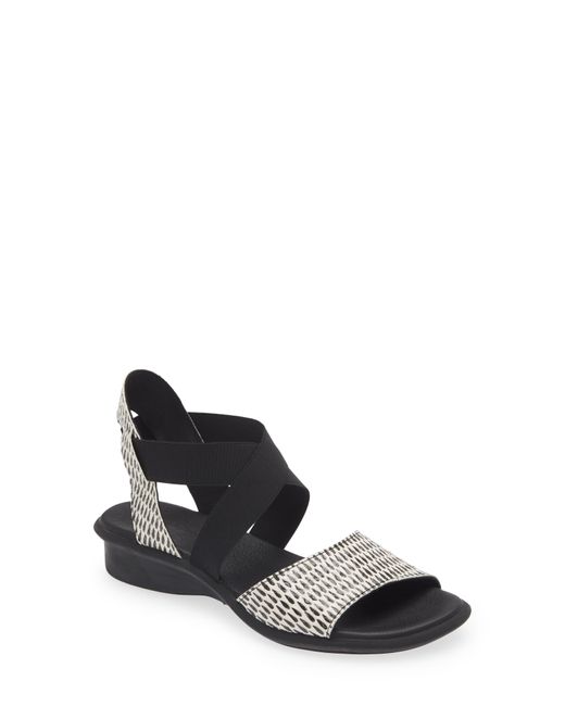 Arche Satia Reptile Embossed Wedge Sandal in Black Lyst