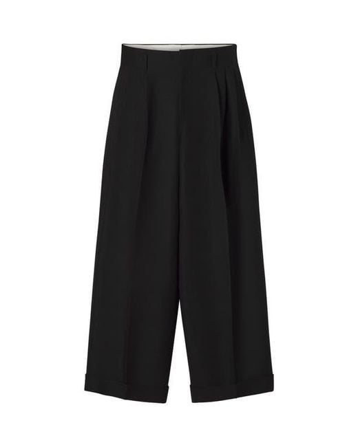 Lanvin Black Wide-Leg Flannel Pants for men