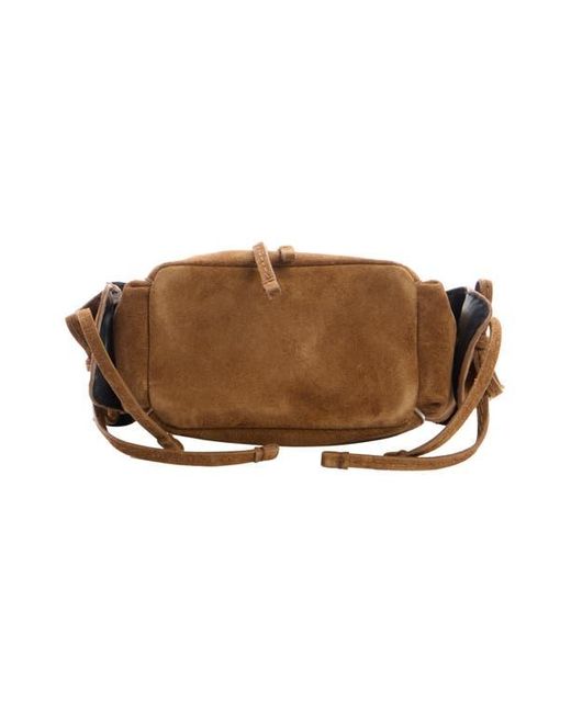 Acne Brown Mini Multipocket Suede Bucket Bag