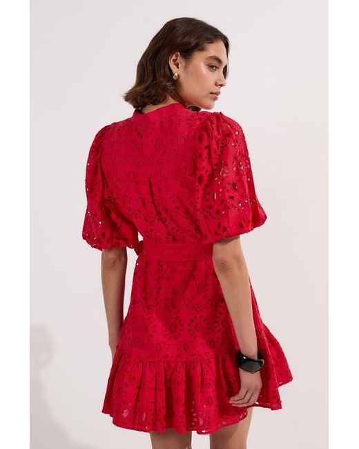 Karen Millen Red Woven Tie Waist Mini Dress
