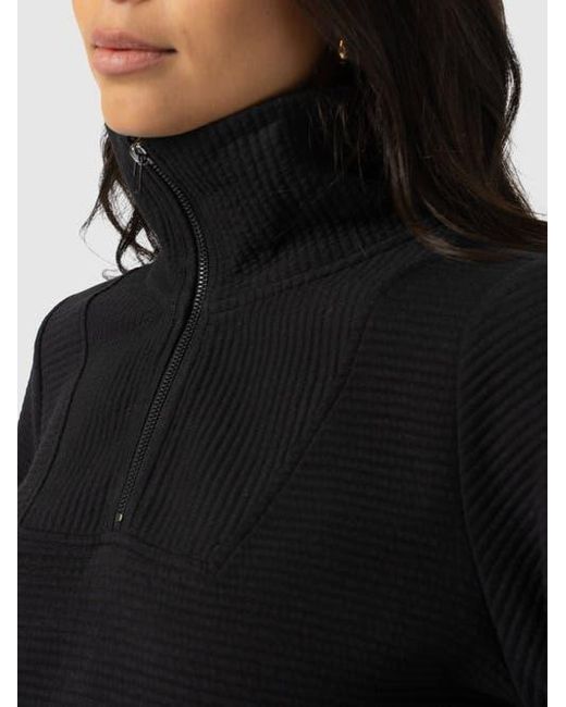 Saint + Sofia Black Halsey Quarter Zip