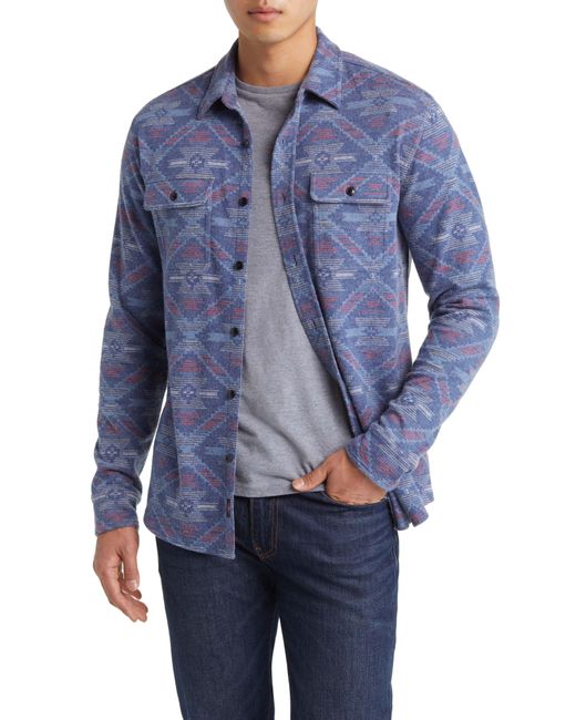 Faherty Brand Blue X Doug Good Feather Knit Button-up Shirt for men