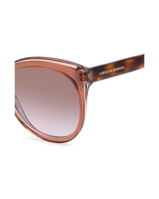 Carolina Herrera Pink 57mm Gradient Round Cat Eye Sunglasses