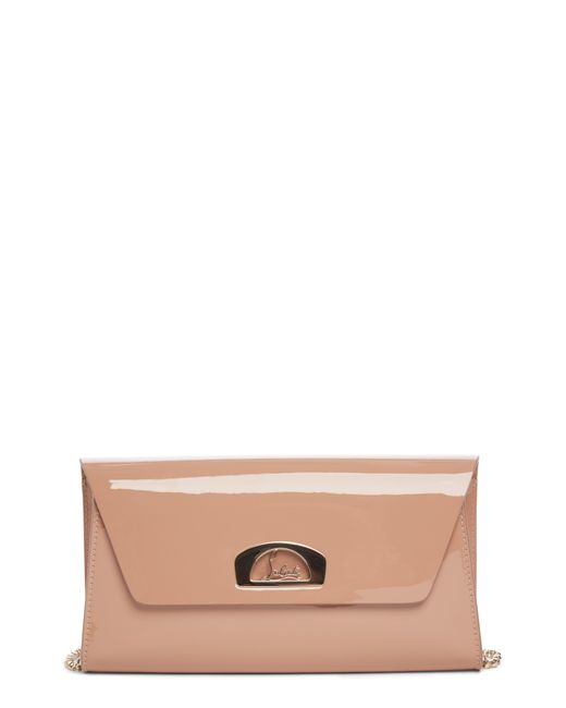 Christian Louboutin Natural Vero Dodat Patent Leather Clutch
