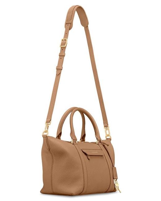 Maison De Sabre Brown Small Leather Weekender Bag