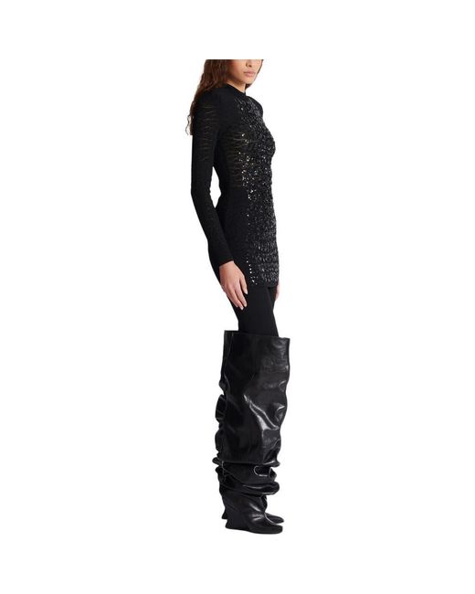 Balmain Black Short Sequin Dress