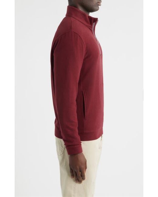 Scott Barber Red Mock Neck Stretch Fleece Half Zip Pullover for men