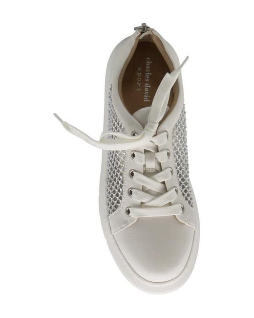 Charles David White Sean Rhinestone Sneaker