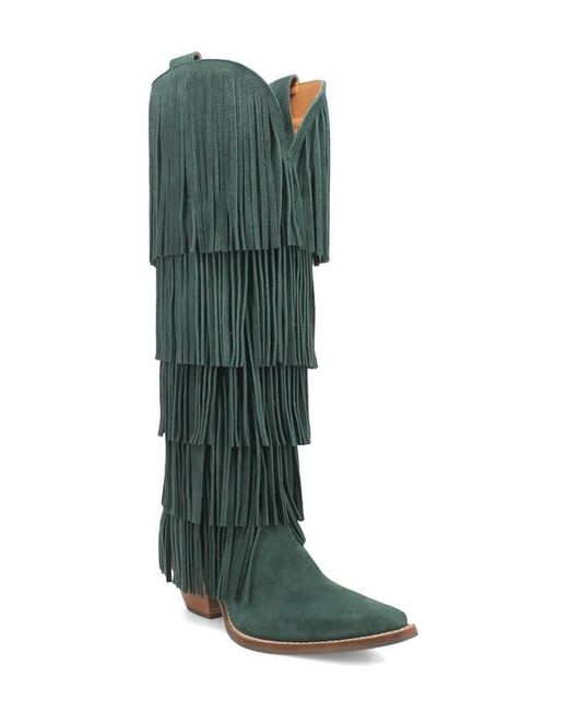 Dingo Green Wild Child Fringe Knee High Western Boot