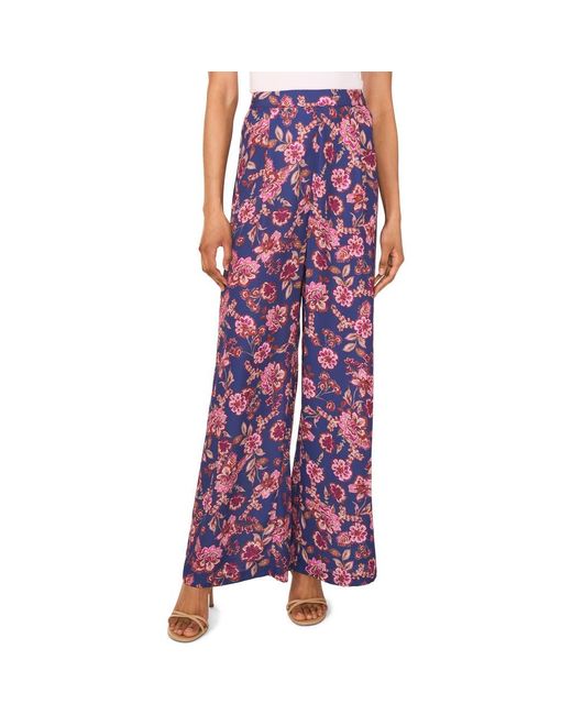 Vince Camuto Purple Floral Wide Leg Pants