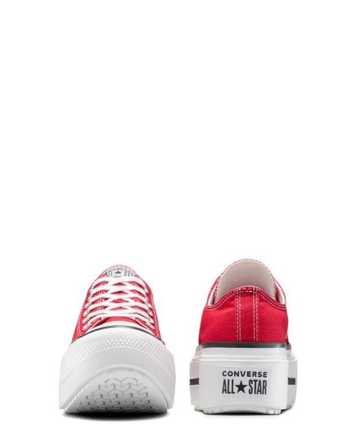 Converse Red Gender Inclusive Chuck Taylor All Star Lift Double Stack Low Top Platform Sneaker