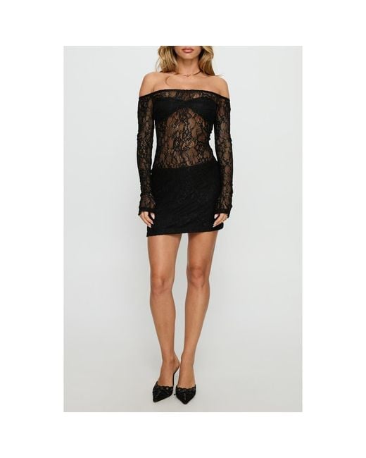 princess polly black lace mini dress Donelli Lace Mini Dress Black