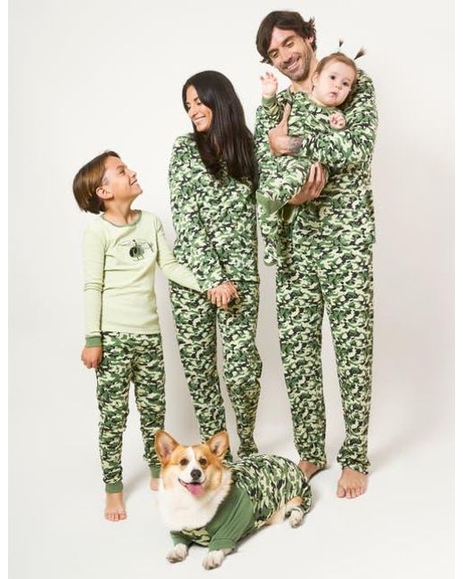 Leveret Green Loose Fit Cotton Matching Family Holiday Pajamas, Classic & Geometric Patterns for men
