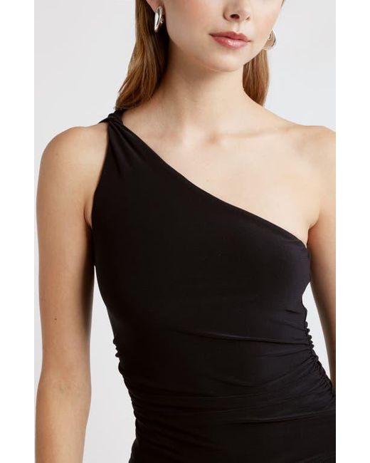 Open Edit Black Twist One-Shoulder Top
