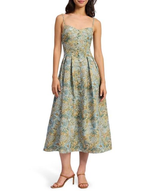 En Saison Kenna Floral Midi Dress in Green | Lyst