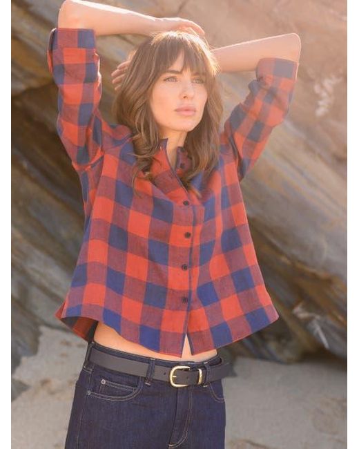 Celtic & Co. Red Check Swing Blouse