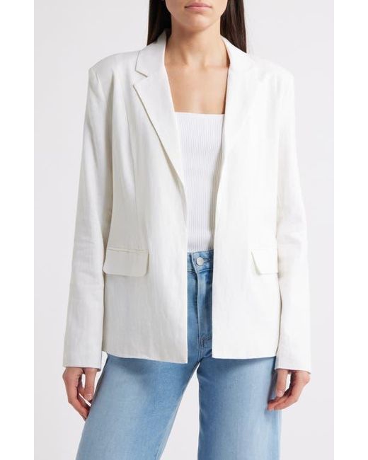 Steve Madden White Payton Linen Blend Blazer