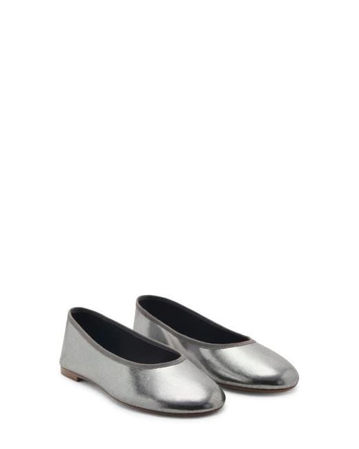 Mango Black Metallic Ballet Flat