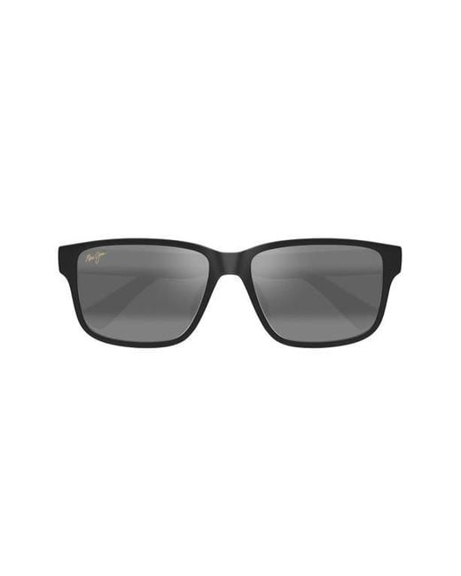 Maui Jim Gray 58Mm Polarizedplus2 Rectangular Sunglasses for men