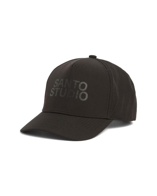 Saint Studio Black Logo 5-Panel Performance Baseball Hat for men