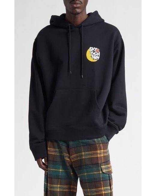 Sky High Farm Black Gender Inclusive Perennial Shf Logo Regenerative Cotton Graphic Hoodie for men