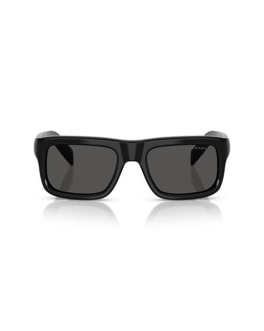 Prada Black 56Mm Rectangular Sunglasses for men