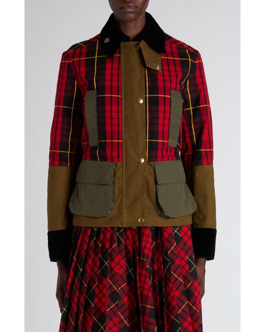 McQueen Red Deconstructed Tartan Ripstop Jacket