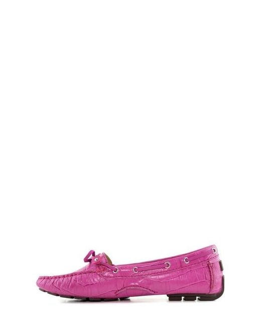 Marc Joseph New York Pink Cypress Hill Croco Tiebow Driver Loafer