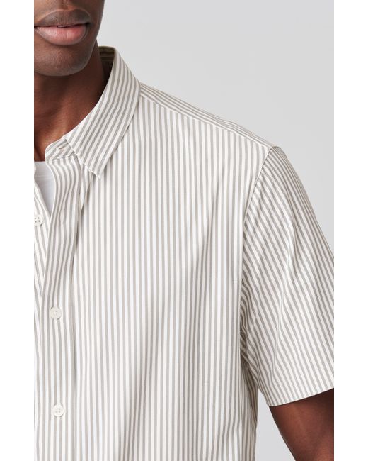 Rhone White Commuter Short Sleeve Performance Button-down Shirt for men