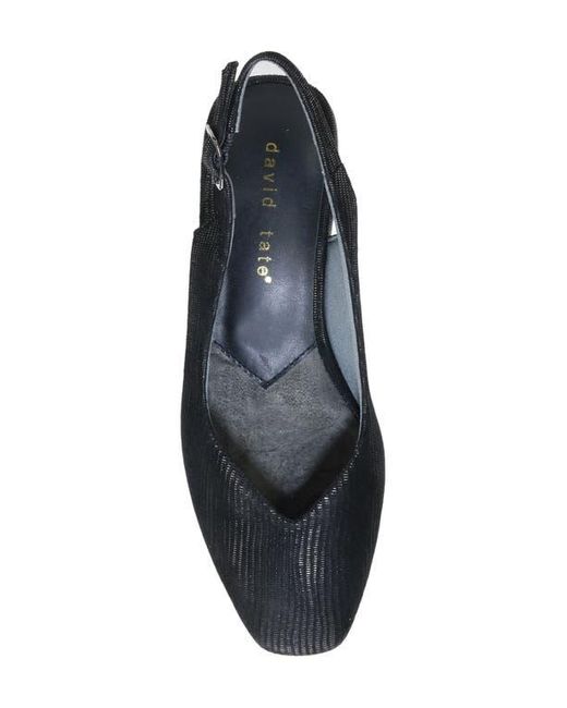David Tate Multicolor Lizard-Embossed Slingback Block Heel Pumps