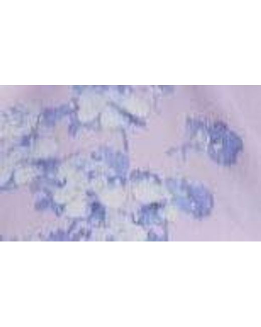 Carolina Herrera Purple Floral Silk Midi Shirtdress