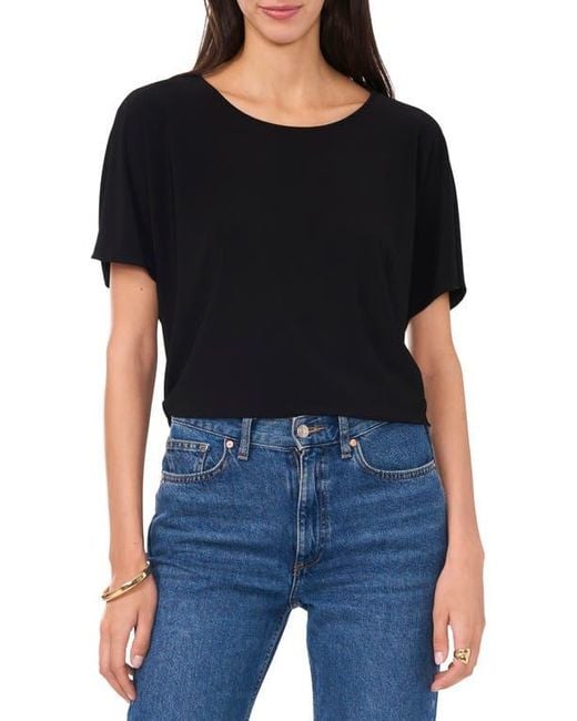 Vince Camuto Black High-Low Relaxed Fit T-Shirt