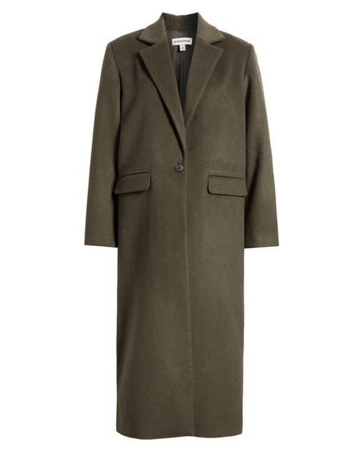 Nordstrom Black One-Button Wool Blend Coat