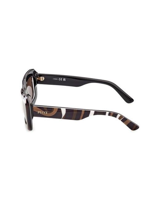 Emilio Pucci Brown 52Mm Rectangular Sunglasses