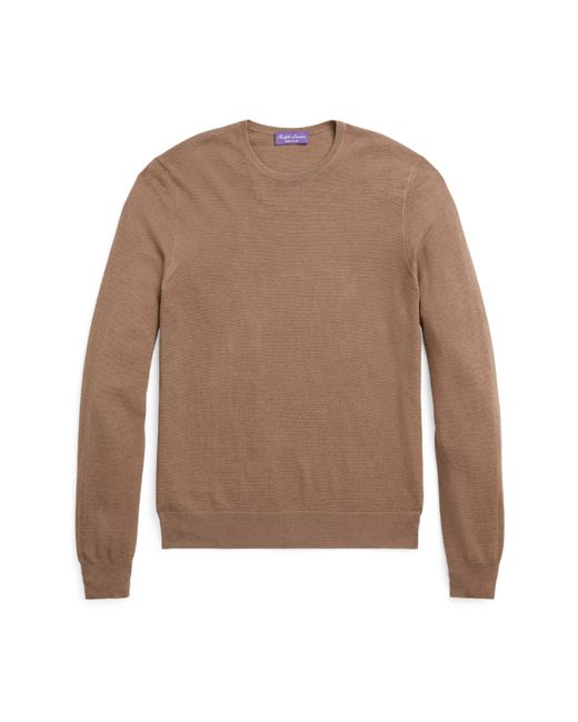 Ralph Lauren Purple Label Brown Silk & Cotton Sweater for men
