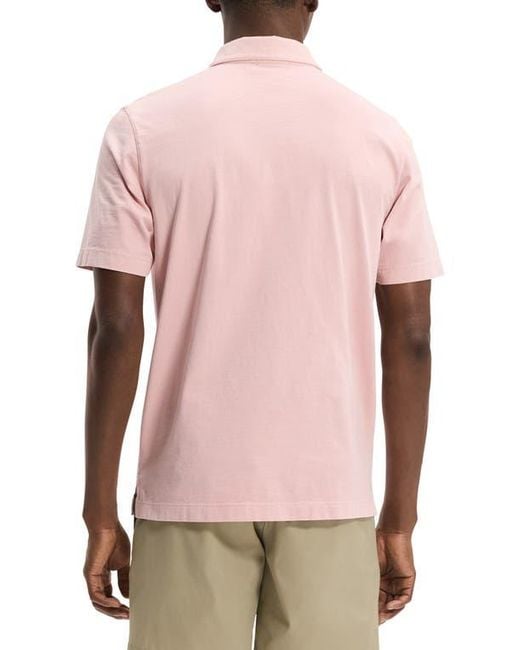 Theory Pink One Button Polo for men