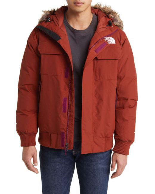 The North Face Red Mcmurdo Water Repellent 600 Fill Power Down Parka With Faux Fur Trim for men