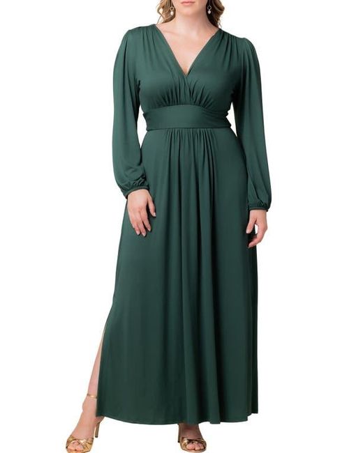 Kiyonna Women's Green Kelsey Long Sleeve Maxi Dress - www.magambanetwork.com