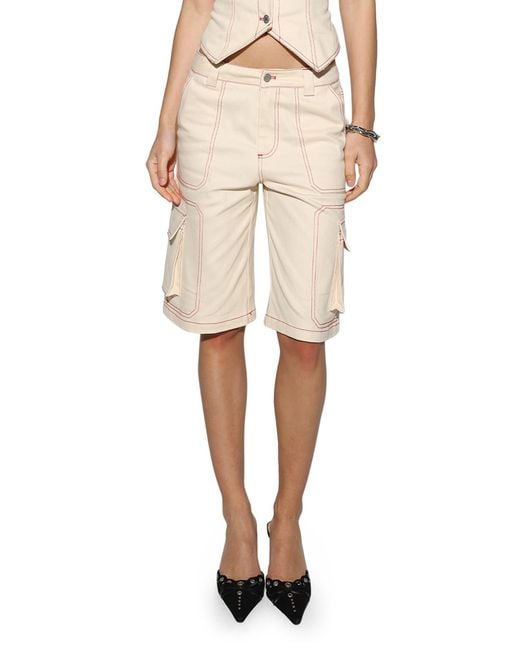 BY.DYLN Natural By. Dyln Tyler Cargo Shorts