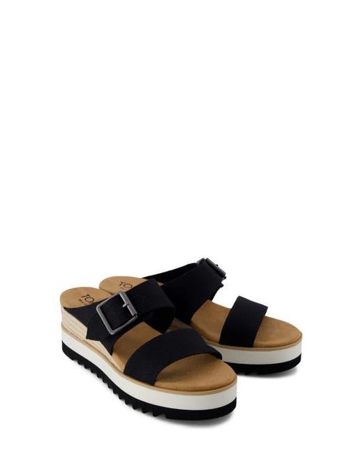 TOMS Black Diana Platform Slide Sandal