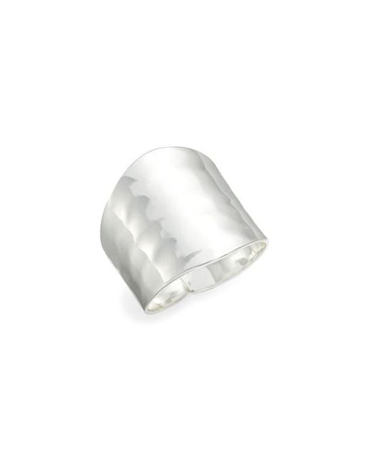 Nest White Hammered Ring