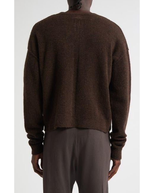 Rick Owens Brown Tommy Alpaca & Wool Blend V-Neck Sweater for men