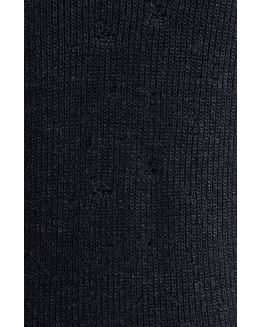 Ralph Lauren Black Repaired Cotton Shawl Collar Cardigan for men