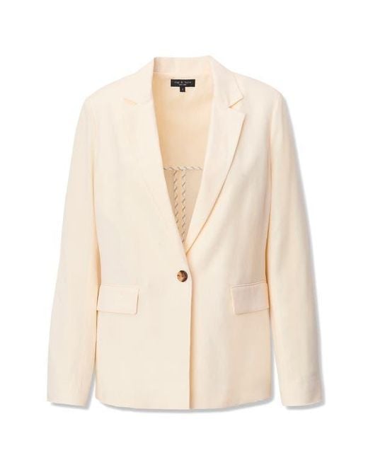 Rag & Bone White Jennie One-Button Blazer