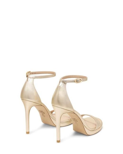 Stuart Weitzman White Nudist Platform Sandal