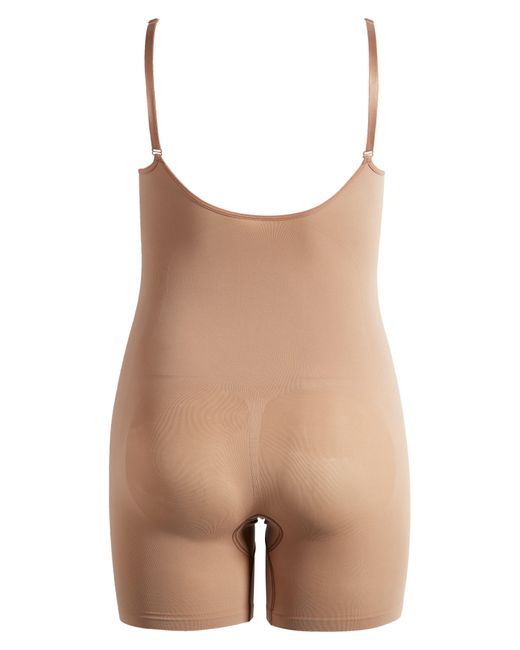 Skims Sculpting Mid Thigh Bodysuit in Brown | Lyst
