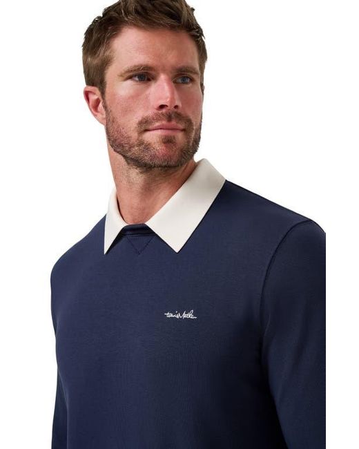 Travis Mathew Blue Amenities Collared Sweatshirt for men