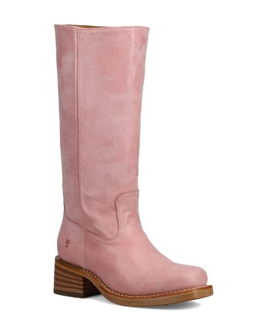 Frye Pink Campus Knee High Boot