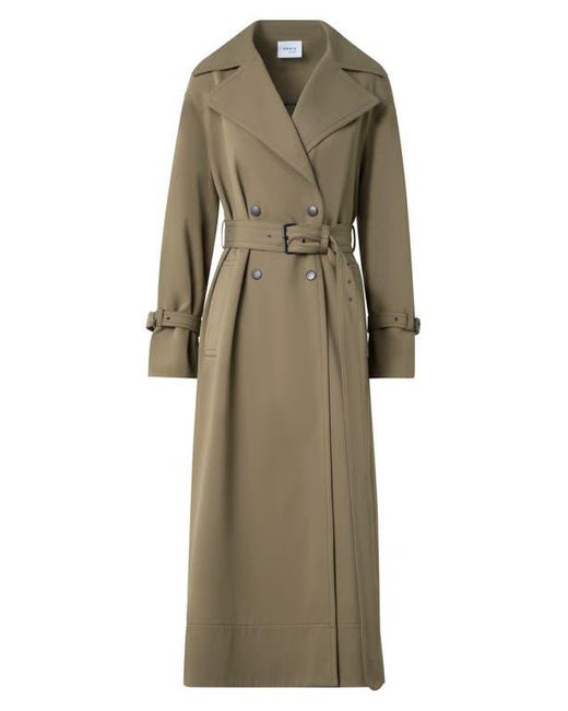 Akris Punto Natural Double Breasted Cotton Gabardine Trench Coat